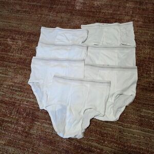 Hanes Mens 7 Pack‎ White Briefs Underwear Size 36 Cotton Full Cut Vintage 90s